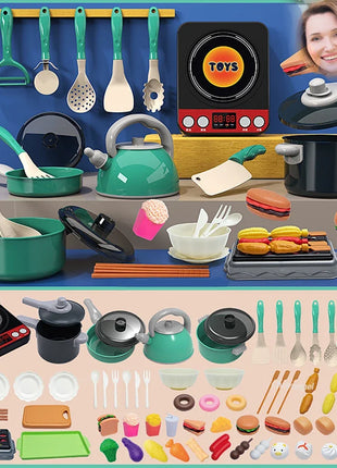 Kids Kitchen Toys Set 59/69 PCS Play Kitchen Accessories Kit with Play