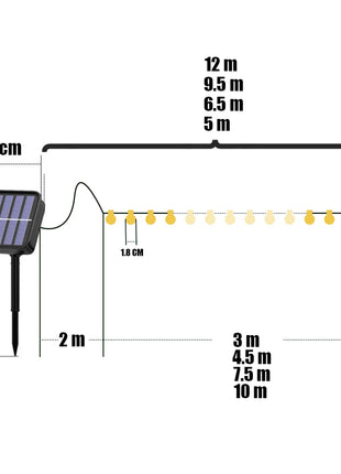 20～100 LED Solar Light Outdoor IP65 Waterproof String Fairy Lamps