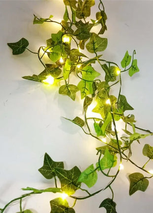 Flower Green Leaf String Lights Artificial Vine Fairy Lights Battery