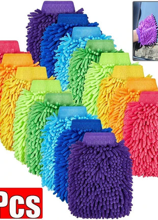 Car Wash Gloves Chenille Coral Fleece Gloves Washing Wiper Car