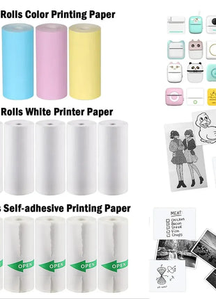 HD Mini Portable Printer Thermal Paper Universal 57mm Self-adhesive