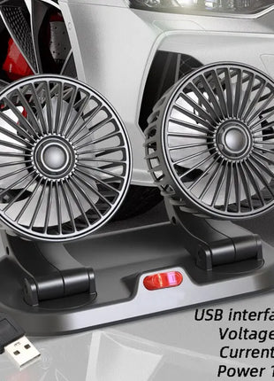 5V 12V 24V Car Fan Cooling Car Fan Dual Head Usb Car Fan 2 Speeds