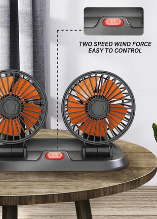 5V 12V 24V Car Fan Cooling Car Fan Dual Head Usb Car Fan 2 Speeds