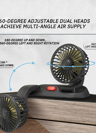 5V 12V 24V Car Fan Cooling Car Fan Dual Head Usb Car Fan 2 Speeds
