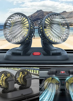 5V 12V 24V Car Fan Cooling Car Fan Dual Head Usb Car Fan 2 Speeds