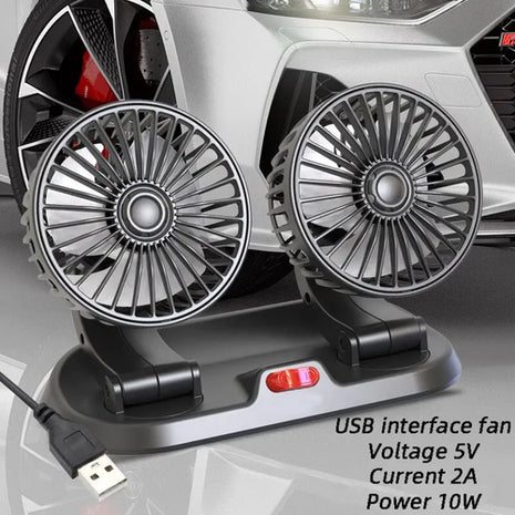 5V 12V 24V Car Fan Cooling Car Fan Dual Head Usb Car Fan 2 Speeds