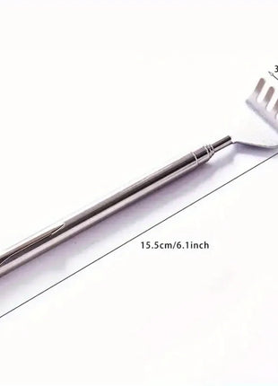 silvery Telescopic Back Scratcher,  Portable Extendable Stainless