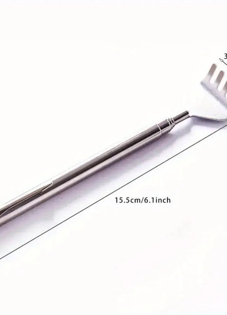 silvery Telescopic Back Scratcher,  Portable Extendable Stainless