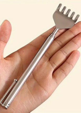 silvery Telescopic Back Scratcher,  Portable Extendable Stainless