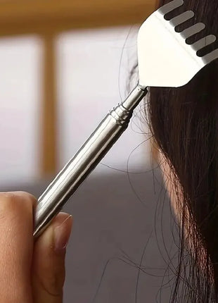 silvery Telescopic Back Scratcher,  Portable Extendable Stainless