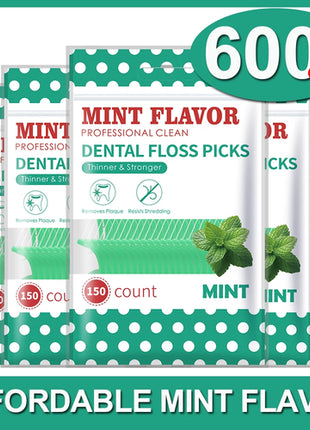 Clearance_600pcs Mint Dental Floss Sticks - Portable ultra-Fine Bagged