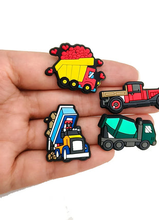 20pcs Engineering vehicle Car goods train tractor Forklift Shoe Charms