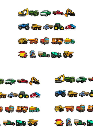 20pcs Engineering vehicle Car goods train tractor Forklift Shoe Charms