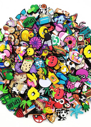 6/30/60/100/200 Pcs Cartoon Shoe Charms for Clogs Bubble Slides