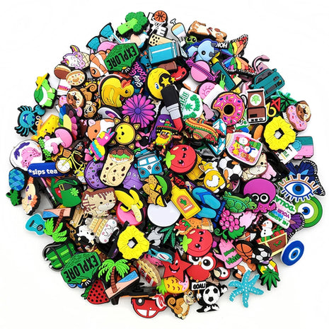 6/30/60/100/200 Pcs Cartoon Shoe Charms for Clogs Bubble Slides