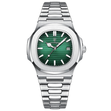 POEDAGAR Square Luxury Men Wristwatch Waterproof Luminous Date