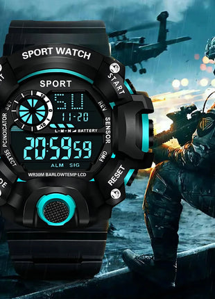 YIKAZE Men's LED Digital Watch Men Sport Watches Fitness Electronic