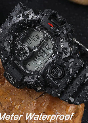 YIKAZE Men's LED Digital Watch Men Sport Watches Fitness Electronic