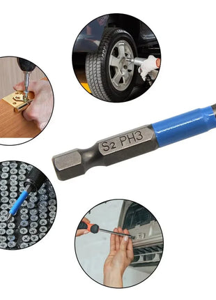 6Pcs Hexagonal Handle Anti Skid Electric Screwdriver Woodworking Cross
