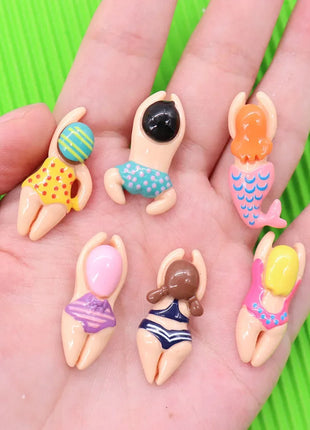 6Pcs Swimming Boys Girls Sports Resin Shoes/bags/cups  Ornaments DIY