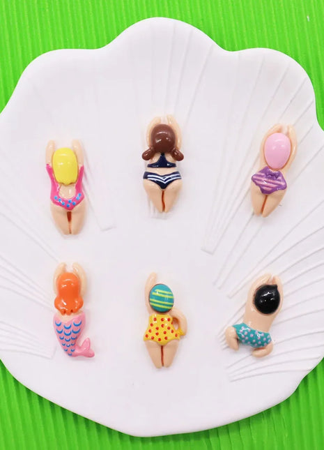 6Pcs Swimming Boys Girls Sports Resin Shoes/bags/cups  Ornaments DIY