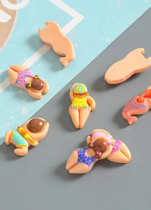 6Pcs Swimming Boys Girls Sports Resin Shoes/bags/cups  Ornaments DIY