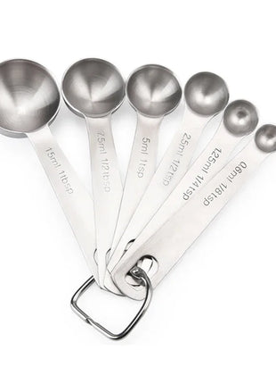 6pcs/set Food-grade Stainless Steel Measuring Spoon Set Sugar Coffee