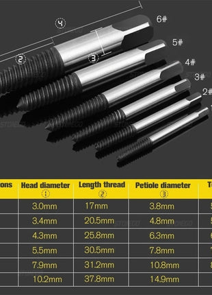 STONEGO 5PCS/6PCS Broken Damaged Screwdriver Extractor Drill Bit Set