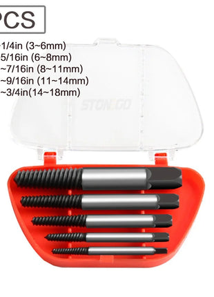 STONEGO 5PCS/6PCS Broken Damaged Screwdriver Extractor Drill Bit Set