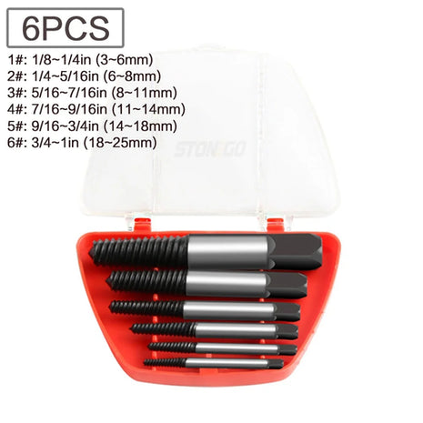 STONEGO 5PCS/6PCS Broken Damaged Screwdriver Extractor Drill Bit Set
