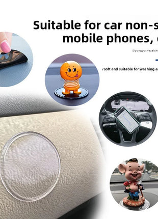 3PCS Car Dashboard Non-Slip Mats, Removable Sticky Silicone Gel Pad,