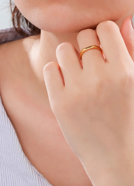 Engrave Name Finger Rings Personalized Custom Ring Gift For Woman Men