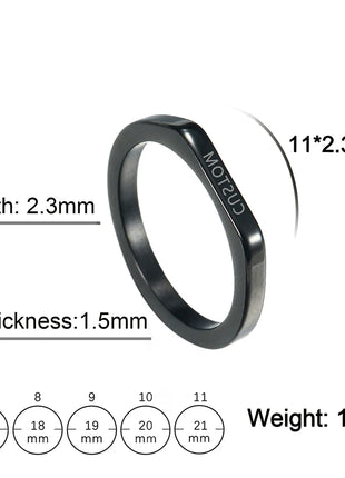 Engrave Name Finger Rings Personalized Custom Ring Gift For Woman Men