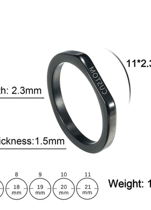 Engrave Name Finger Rings Personalized Custom Ring Gift For Woman Men