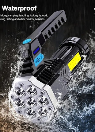Portable Flashlight 7 LED COB Side Light USB Rechargeable Outdoor