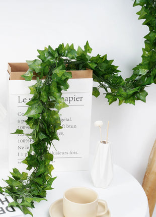 2.1M Green Ivy Leaf Hanging Vine Artificial Garland Silk Wall Plant