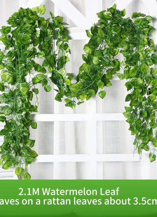 2.1M Green Ivy Leaf Hanging Vine Artificial Garland Silk Wall Plant