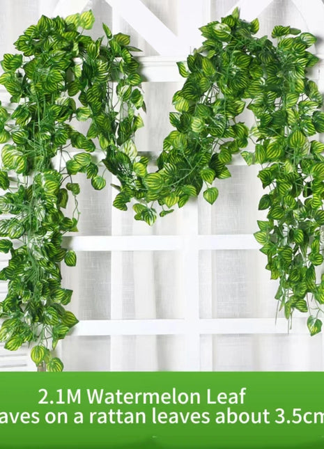 2.1M Green Ivy Leaf Hanging Vine Artificial Garland Silk Wall Plant