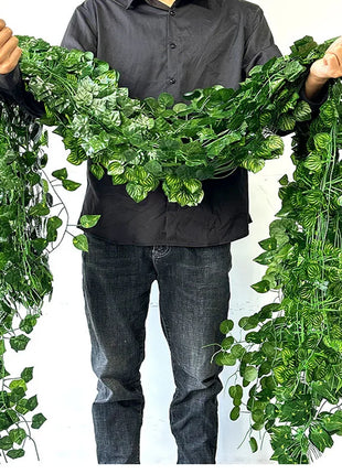 2.1M Green Ivy Leaf Hanging Vine Artificial Garland Silk Wall Plant