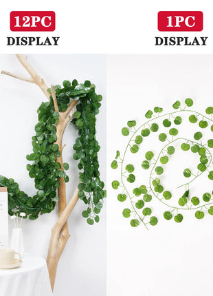 2.1M Green Ivy Leaf Hanging Vine Artificial Garland Silk Wall Plant