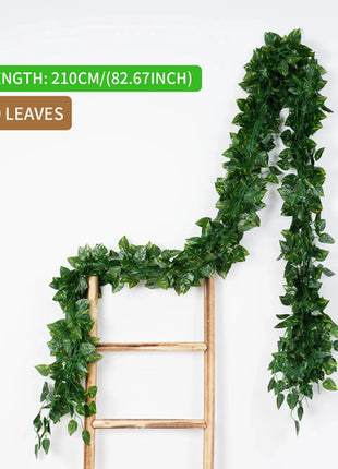 2.1M Green Ivy Leaf Hanging Vine Artificial Garland Silk Wall Plant