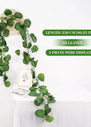 2.1M Green Ivy Leaf Hanging Vine Artificial Garland Silk Wall Plant