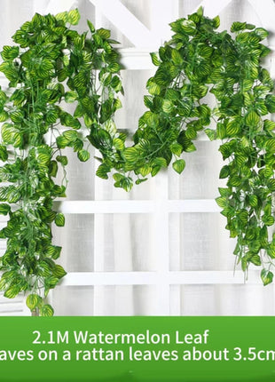 2.1M Green Ivy Leaf Hanging Vine Artificial Garland Silk Wall Plant