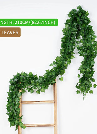 2.1M Green Ivy Leaf Hanging Vine Artificial Garland Silk Wall Plant