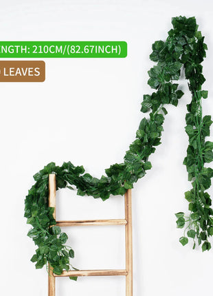 2.1M Green Ivy Leaf Hanging Vine Artificial Garland Silk Wall Plant