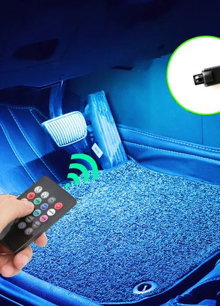 Neon LED Car Interior Ambient Foot Strip Light Kit Accessories RGB