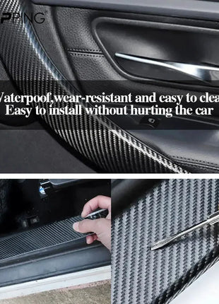 3D Carbon Fiber Car Sticker Anti-Scratch Waterproof Carbon Fiber Auto
