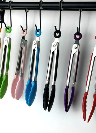 Anti Slip Cooking Serving Tongs Stainless Steel Food Clip Bread Salad