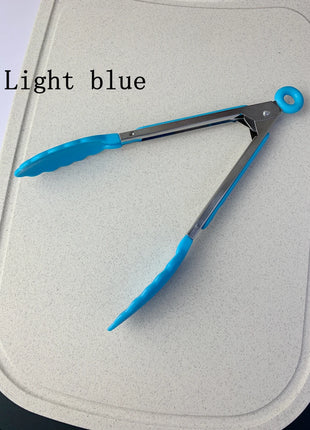 Anti Slip Cooking Serving Tongs Stainless Steel Food Clip Bread Salad