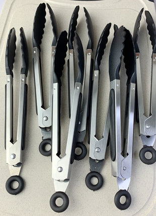 Anti Slip Cooking Serving Tongs Stainless Steel Food Clip Bread Salad